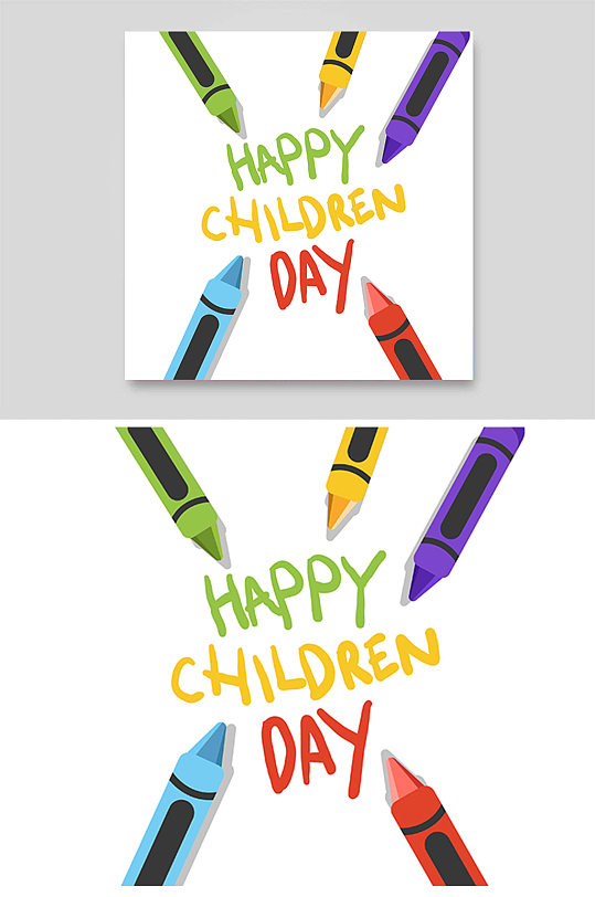 钢笔画画蜡笔手绘彩色卡通儿童节国际六一