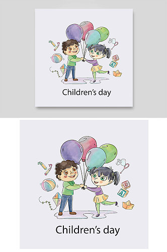 庆祝六一气球泡泡风筝皮球折纸游戏儿童节