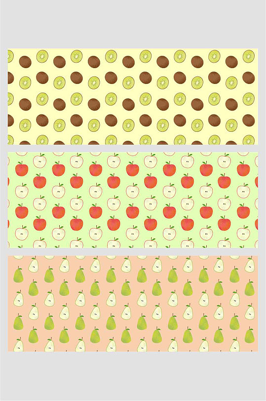 红苹果绿色鸭梨奇异果猕猴桃水果夏天