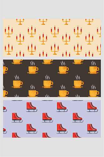 黄红色咖啡蜡烛下午茶滑雪鞋靴子