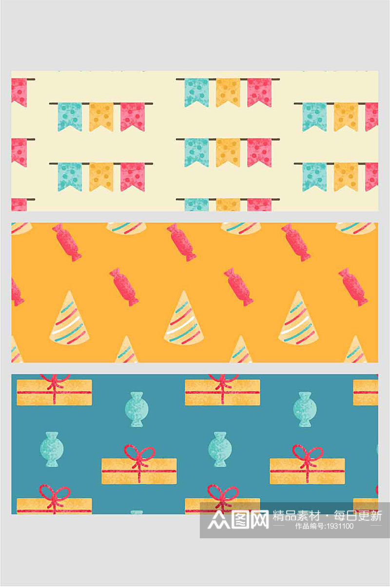 生日礼物糖果蛋糕彩旗旗帜庆祝彩色壁纸素材