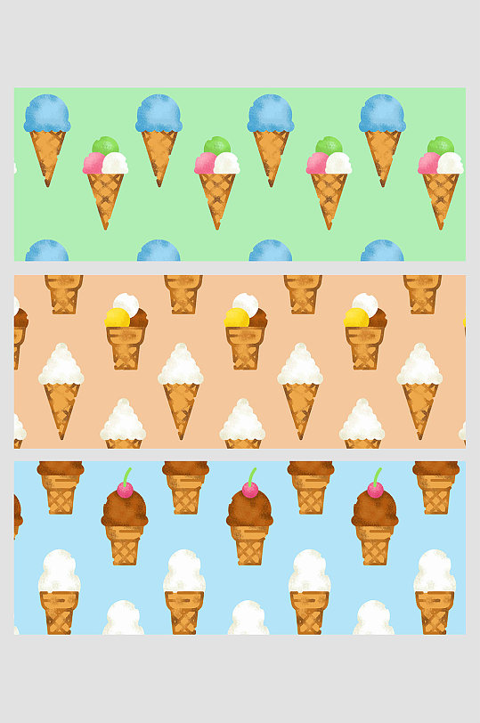 夏天冷饮冰淇淋甜筒雪糕马卡龙甜品彩色