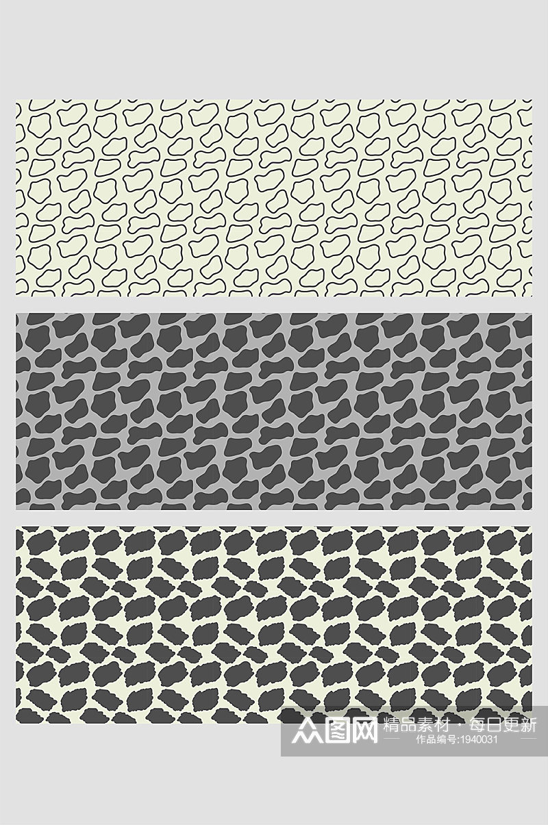 斑马豹纹不规则矩形方块灰黑白线条壁纸素材