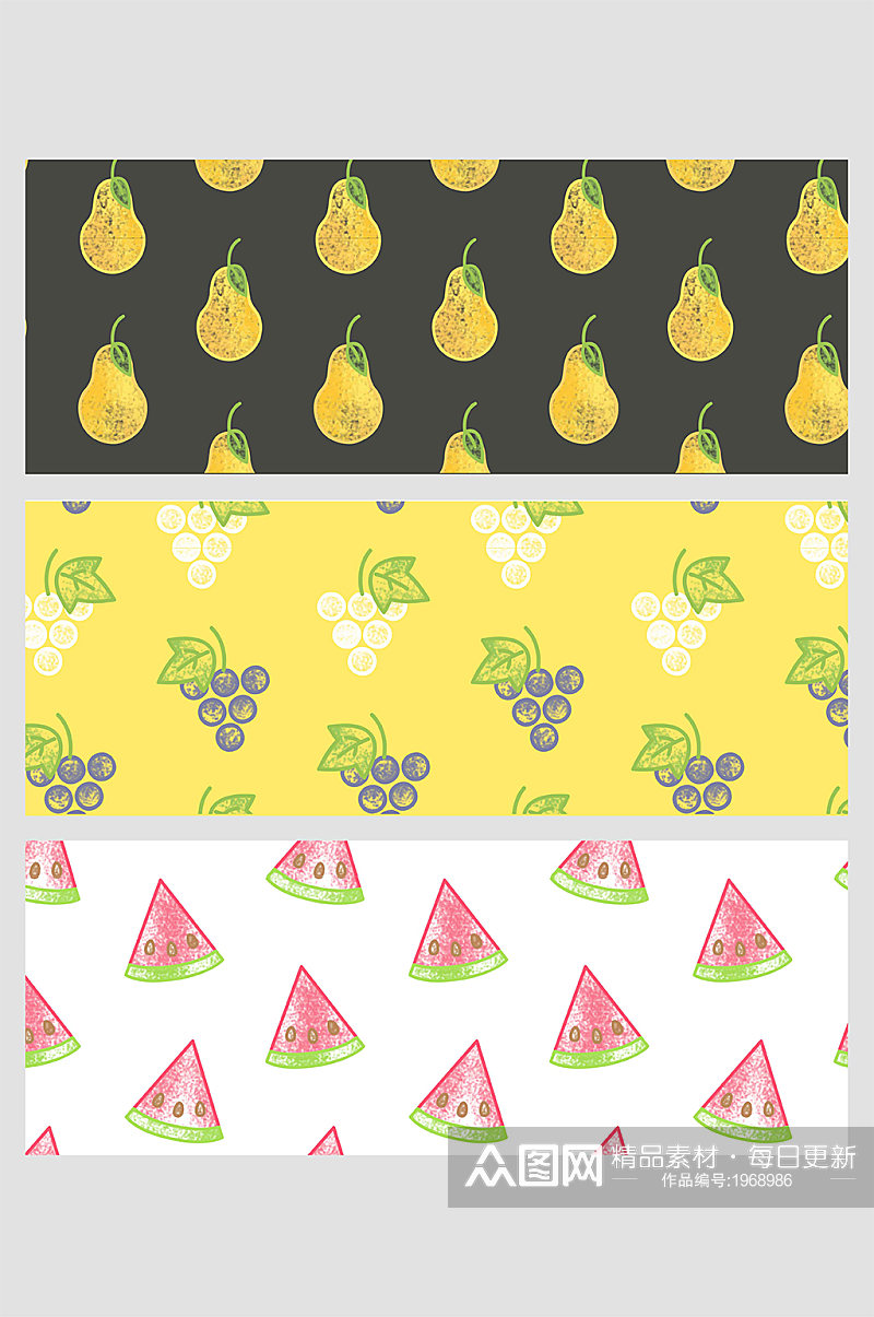 西瓜葡萄鸭梨水果植物夏天清凉壁纸素材