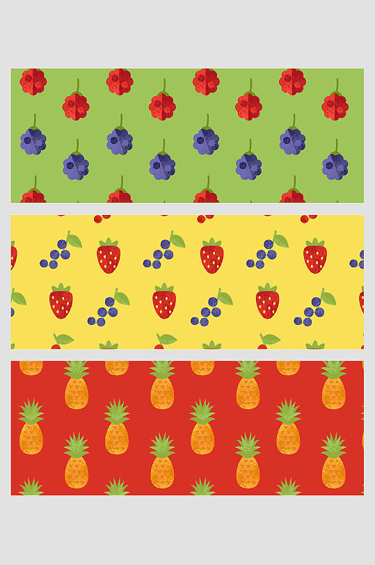 新鲜鲜艳水果彩色草莓桑葚菠萝葡萄树莓