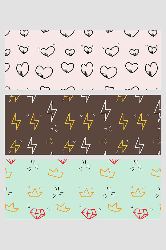 发光钻石星星闪电皇冠线条矢量免扣背景