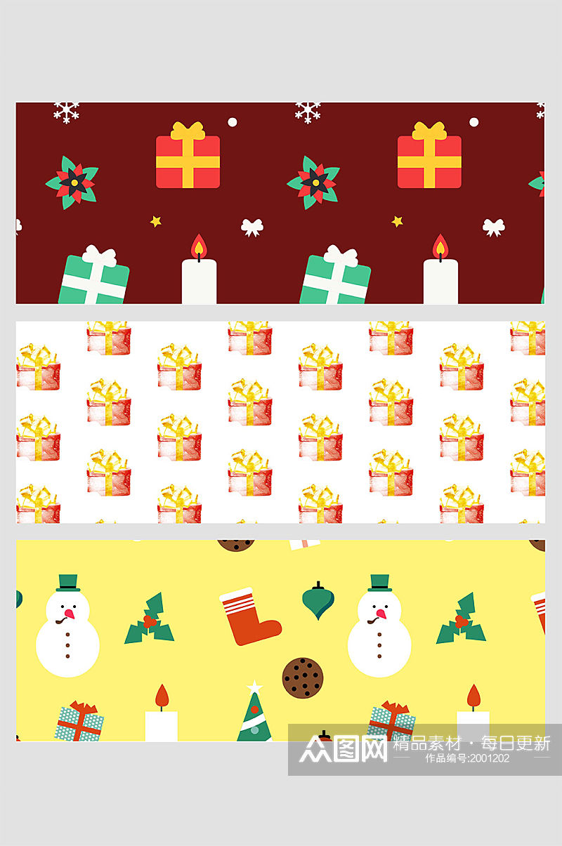 圣诞节蜡烛雪人冬天礼物袜饼干矢量免扣背景素材