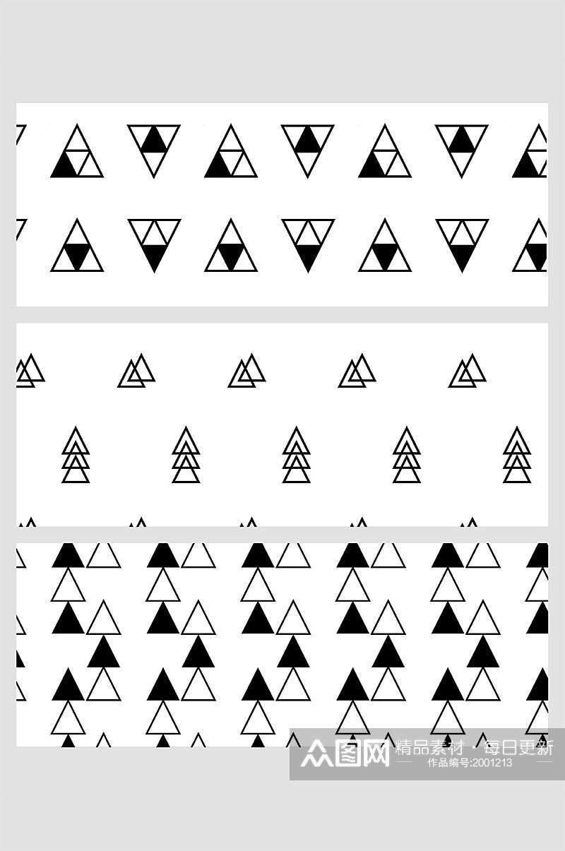 几何黑白三角形状拼接不规则矢量免扣背景素材