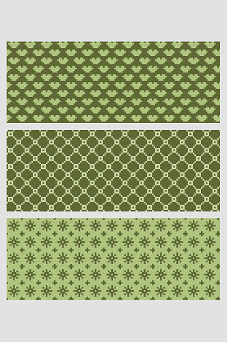 绿色像素马赛克几何图案矢量免扣背景