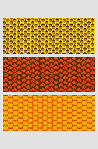 秋天丰收松果枫叶南瓜矢量免扣背景