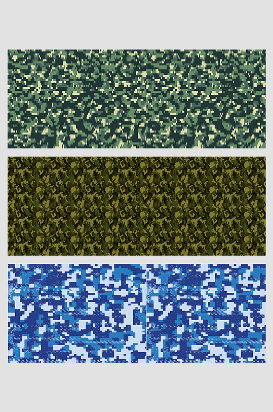 蓝绿色复古迷彩色块拼接矢量免扣背景-众图网