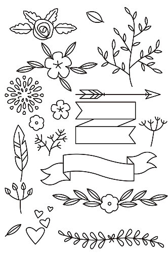 黑白简约线条花朵植物婚礼矢量免扣素材