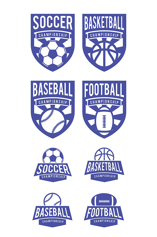 足球徽章标志图标篮球棒球矢量免扣元素