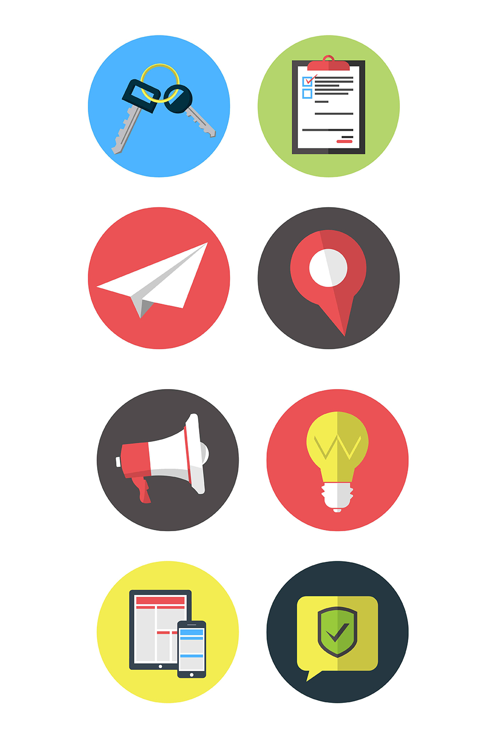 图标钥匙调查飞机喇叭矢量免扣元素素材