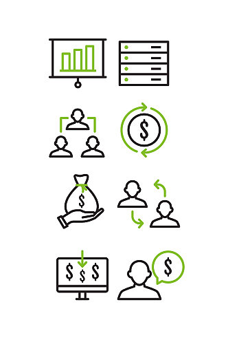 演示文稿报表汇报金钱交易矢量免扣元素