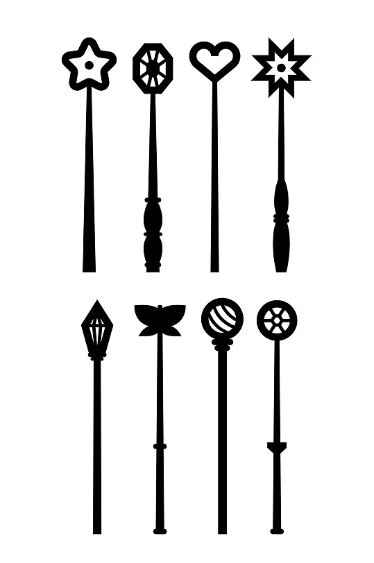 仙女棒魔法哈利波特星爱心矢量免扣元素
