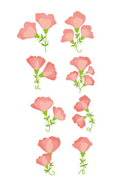 粉色卡通手绘花朵植物矢量免扣元素
