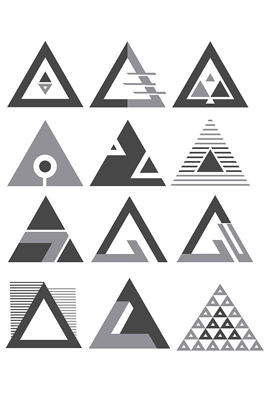 三角形几何组合排列图标矢量免扣元素