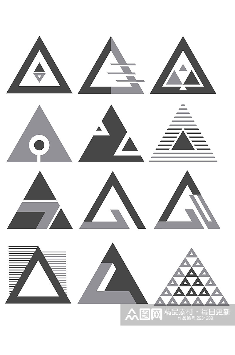 三角形几何组合排列图标矢量免扣元素素材