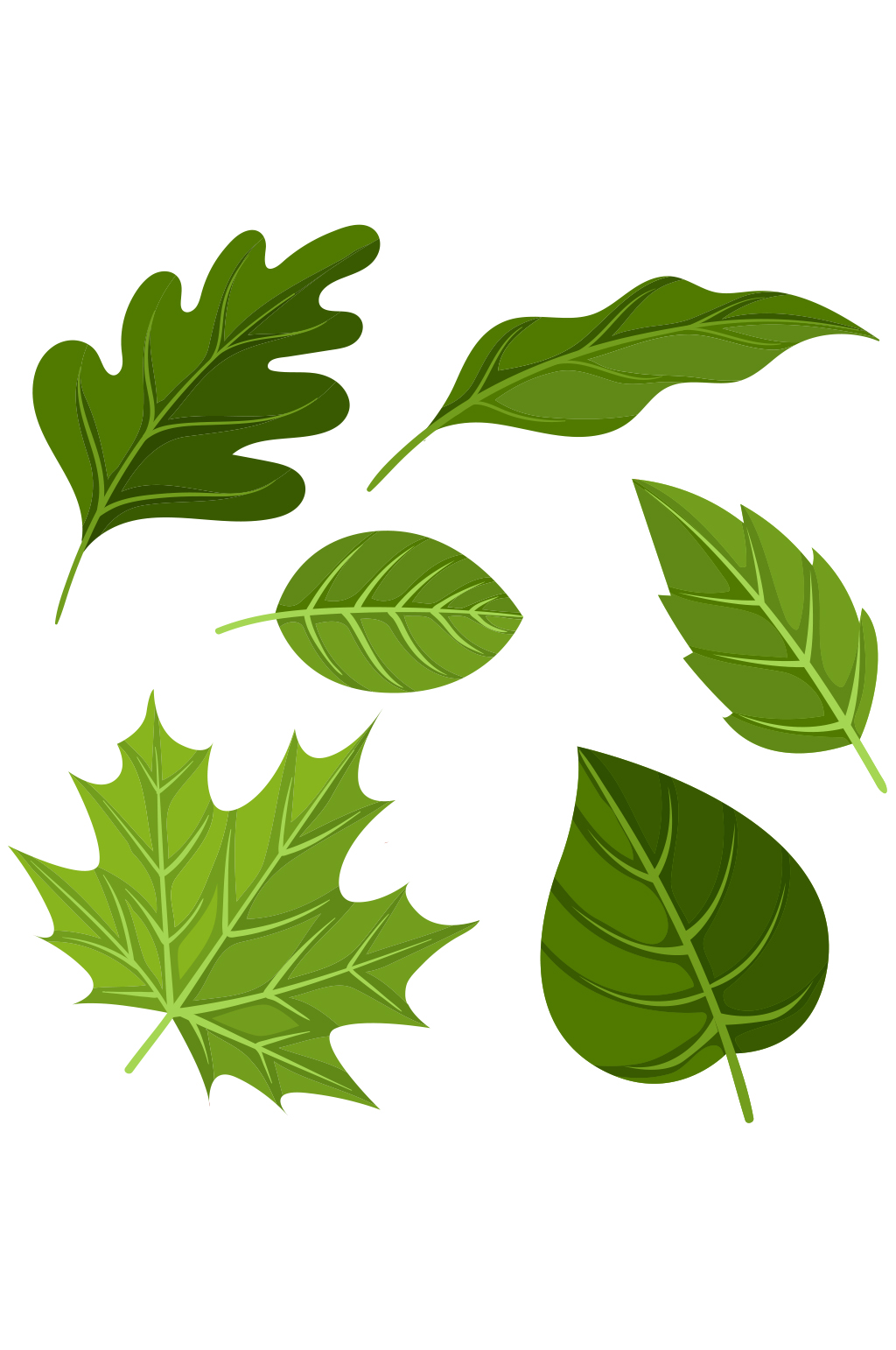 绿色植物树叶卡通手绘装饰矢量免扣元素