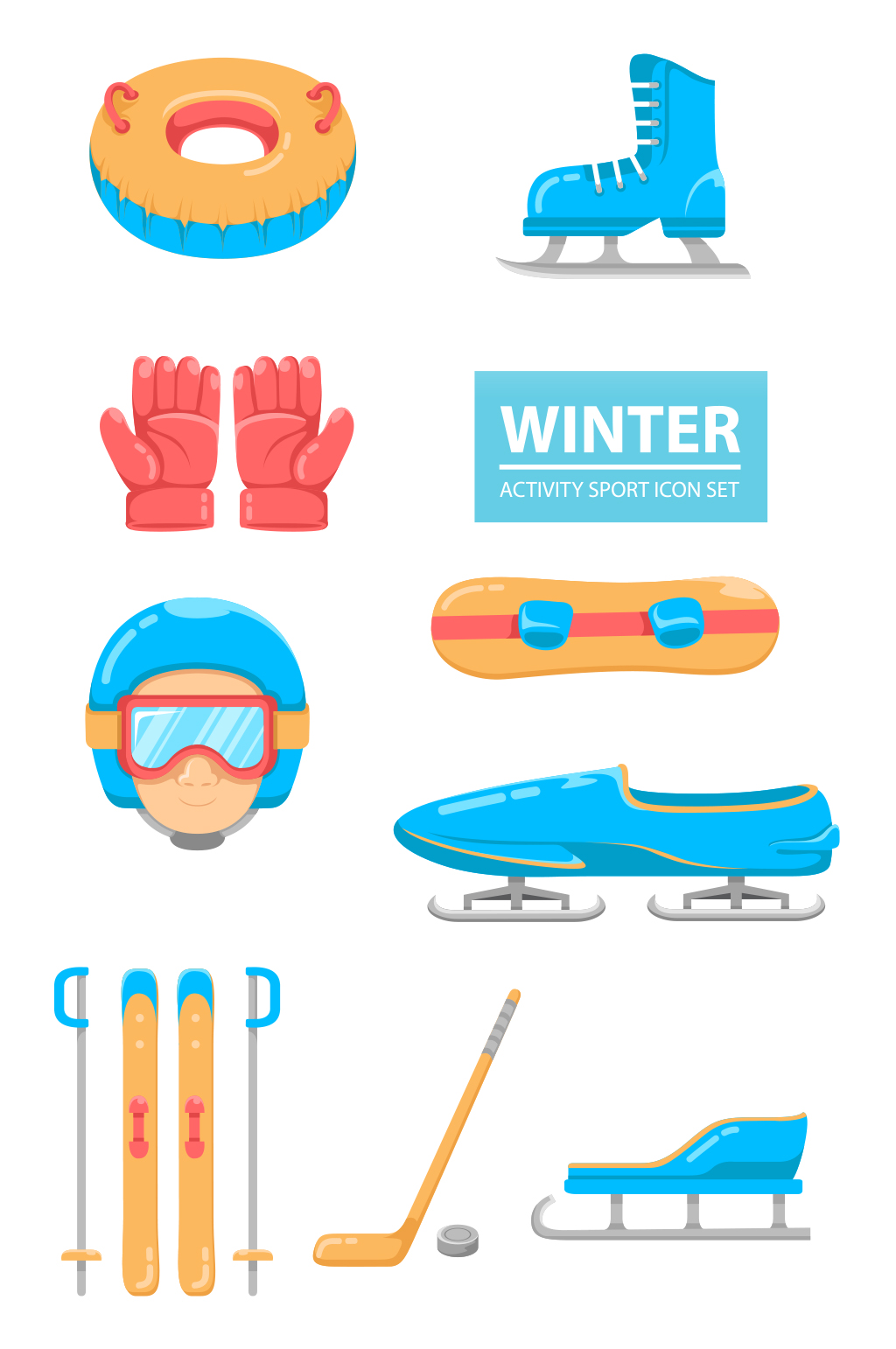冬奥会滑雪项目装备冰雪手套矢量免扣元素
