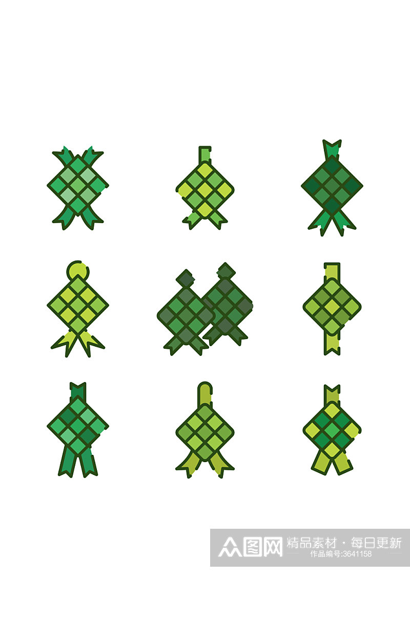 绿色徽章图标民族风俗编制魔方矢量免扣元素素材