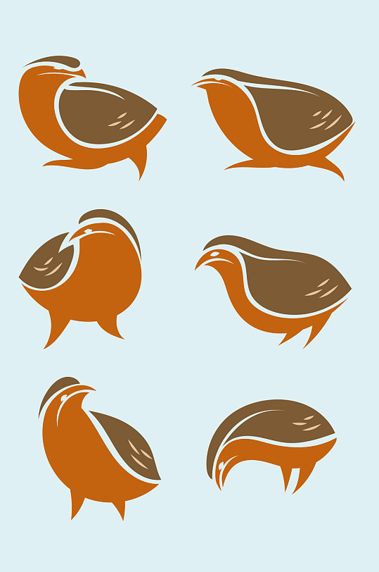 鸽子动物鹌鹑小鸟卡通矢量免扣元素