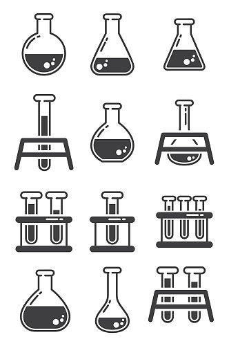 实验室烧瓶试管架矢量免扣元素