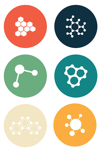 化学实验分子结构式矢量免扣元素