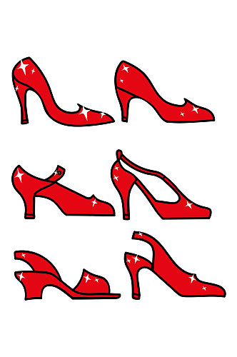 红色高跟鞋舞鞋女人矢量免扣元素