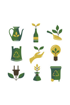 茶壶种植环保低碳矢量免扣元素
