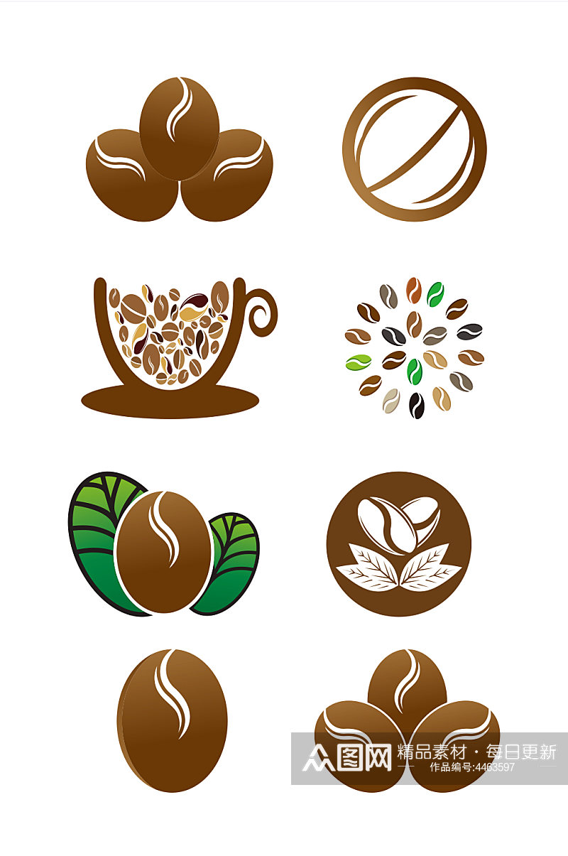 咖啡豆图标店铺logo矢量免扣元素素材
