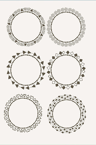 圆形欧式花边框纹样矢量免扣元素