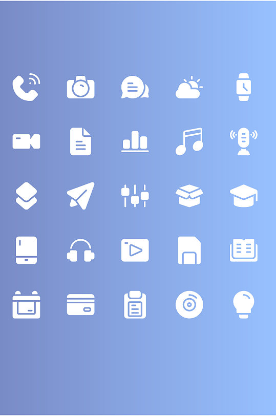 电话音乐天气手表飞机矢量免扣元素-众图网