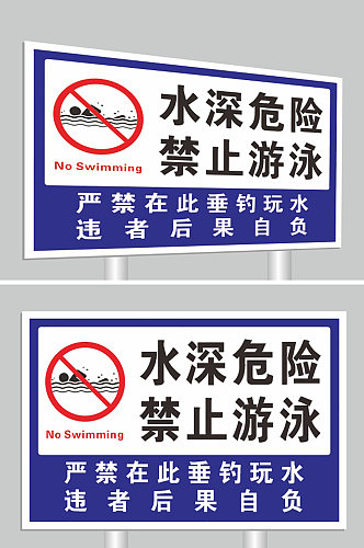 禁止游泳警示标牌