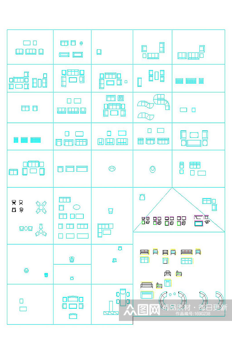 家具类沙发CAD素材
