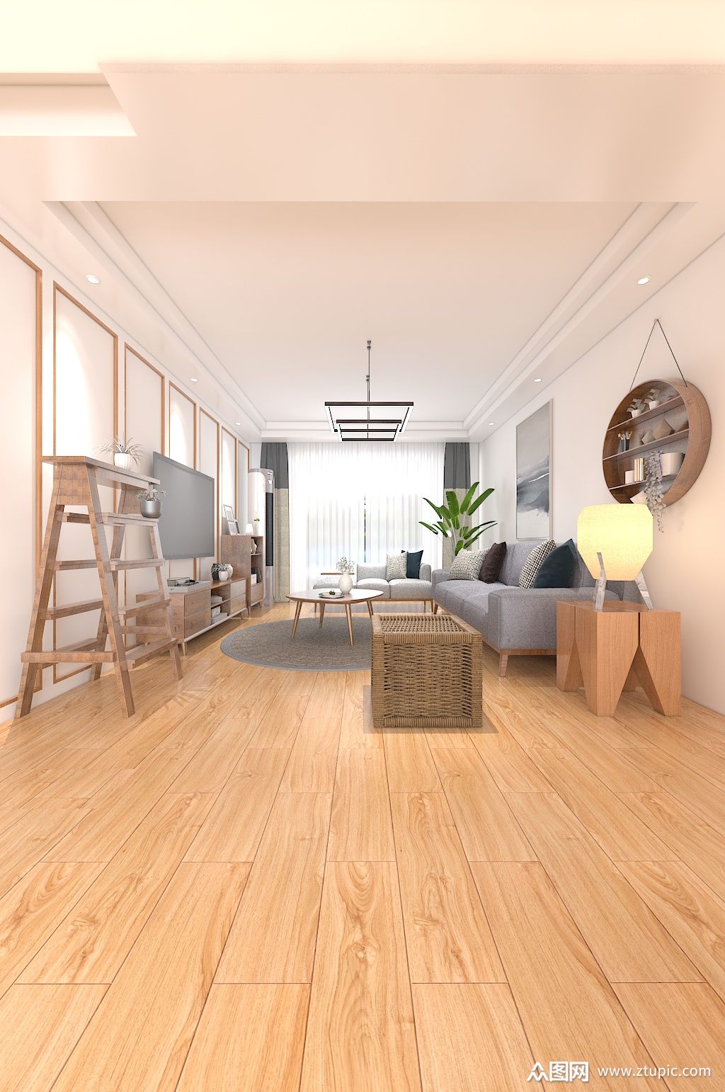 简约客厅3dmax模型素材