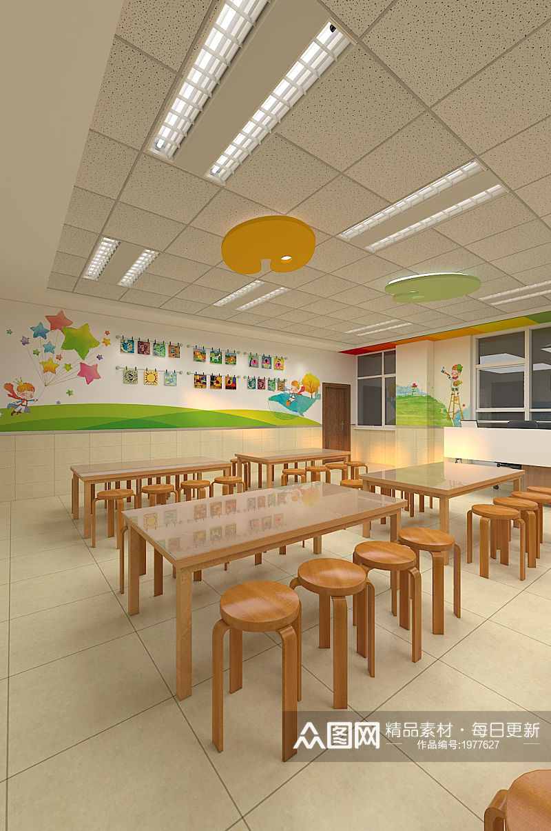 儿童教室活动室模型素材