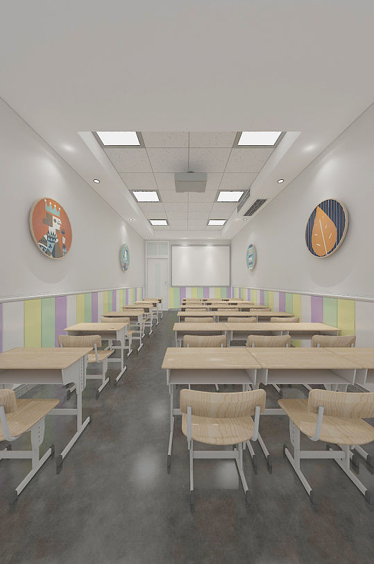 教室3DMAX模型图-众图网