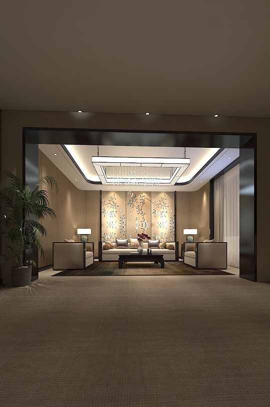 接待室3DMAX模型-众图网