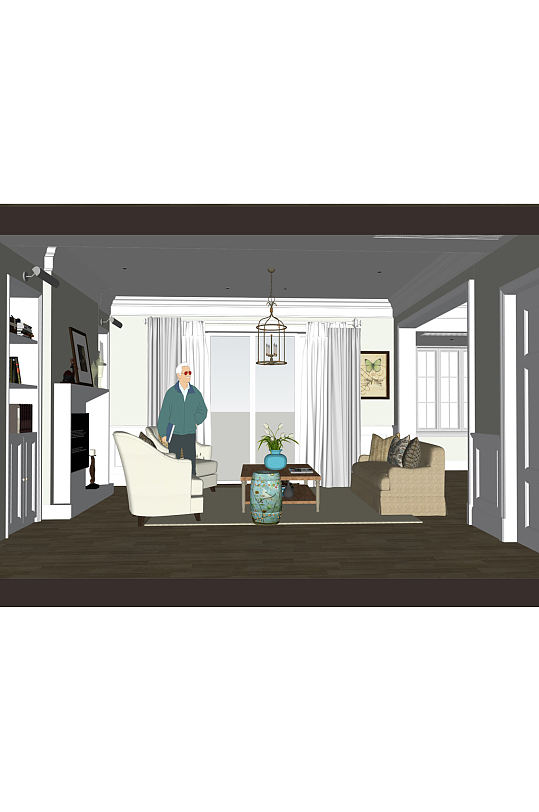 客厅草图大师模型