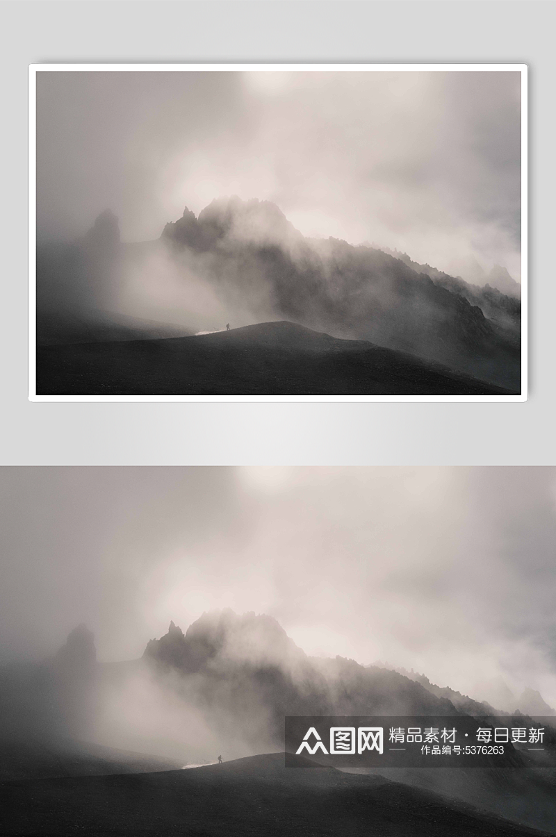 大雾起雾风景摄影图素材