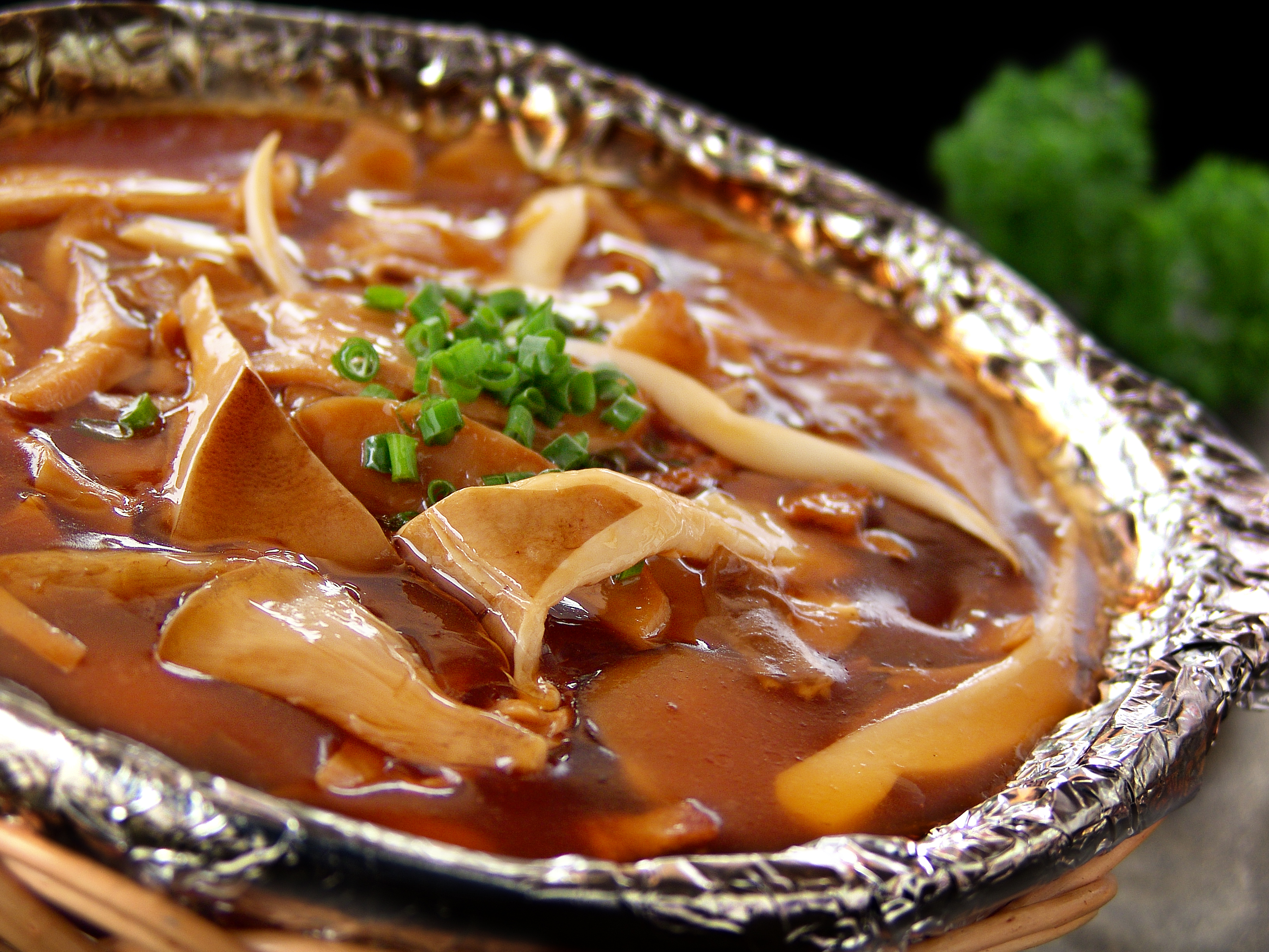 鲍汁杂菌煲美食摄影图片素材