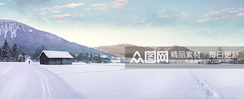 高清冬日雪景风景摄影图素材