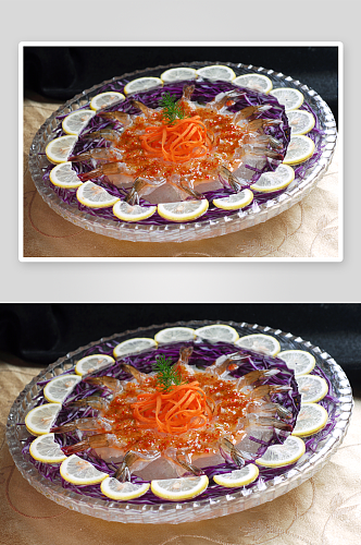 泰式刺身虾美食摄影图片
