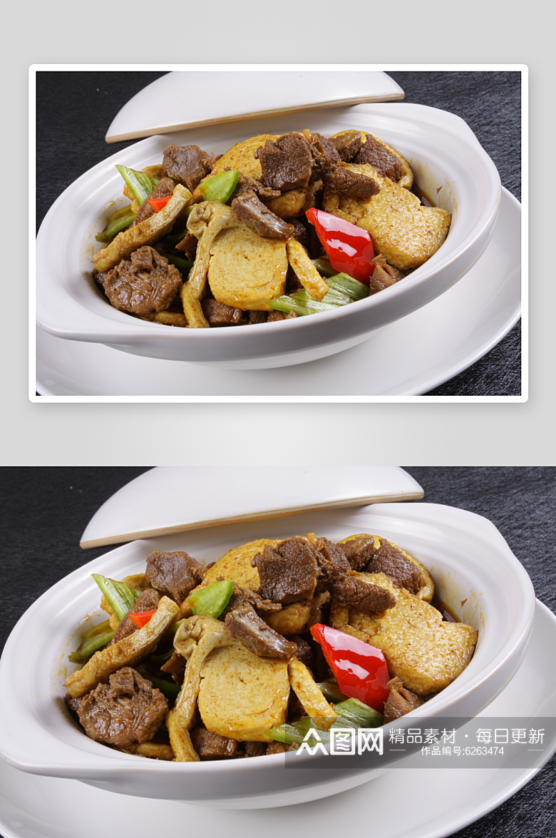 豆腐卷焖羊肉美食摄影图片素材