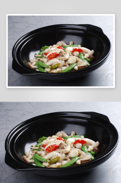 蟹味白玉菇美食摄影图片