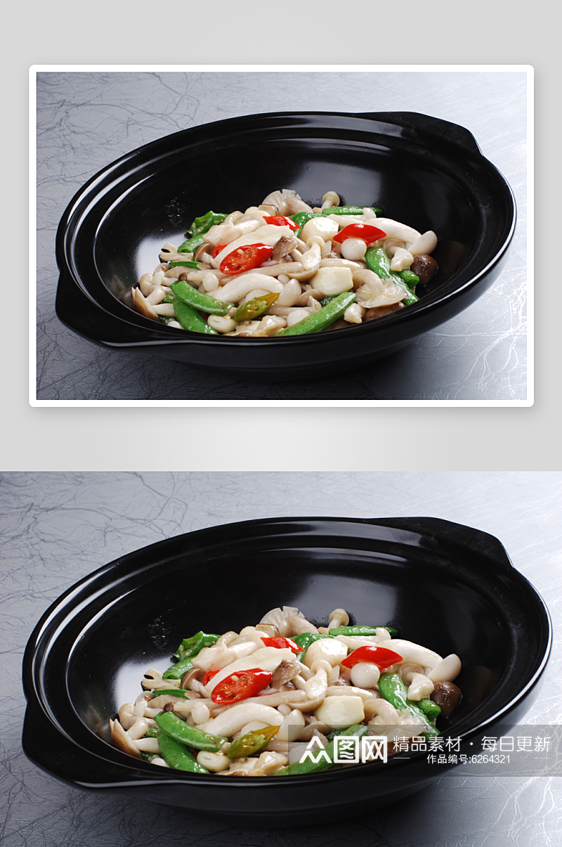 蟹味白玉菇美食摄影图片素材