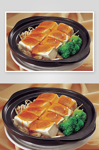 沙窝珍菌酿豆腐美食摄影图片