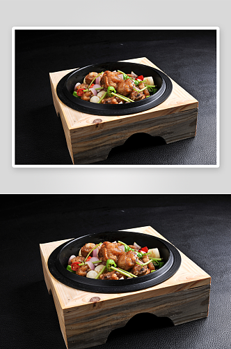 石锅鸡中翅美食摄影图片